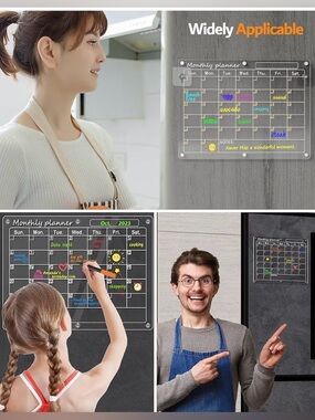 2 Pack 11"x15" Magnetic Monthly & Weekly Calendars for Refridgerator